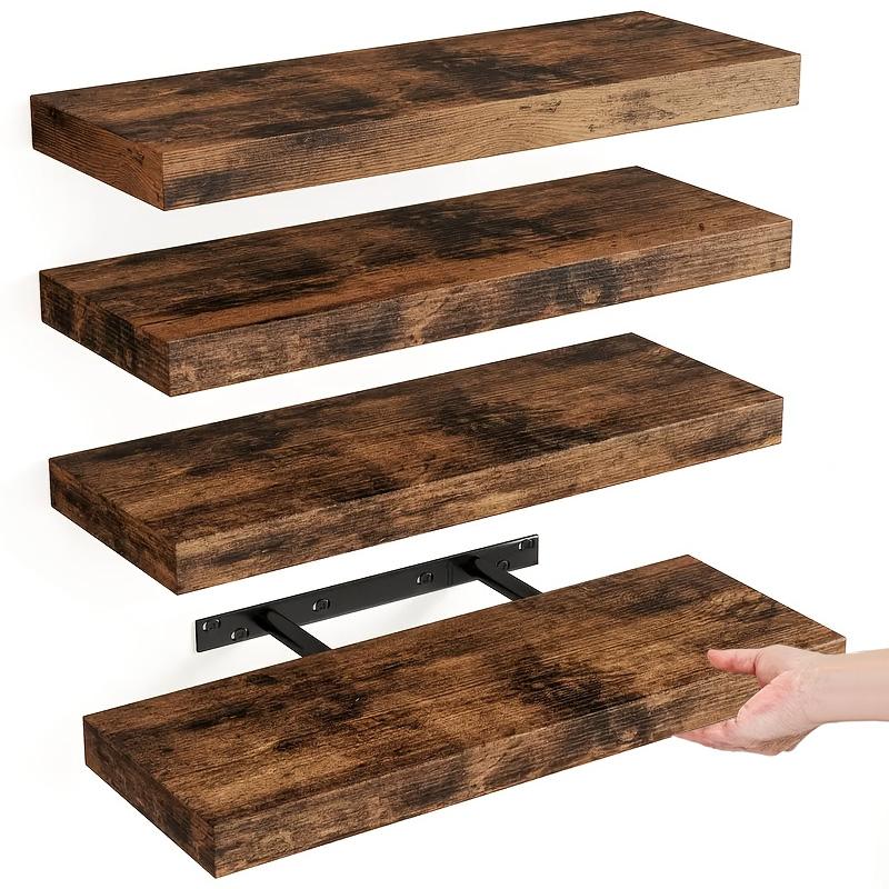 Home Bathroom Organizer - 4-delige zwevende planken, wandmontage opbergrek, rustieke
