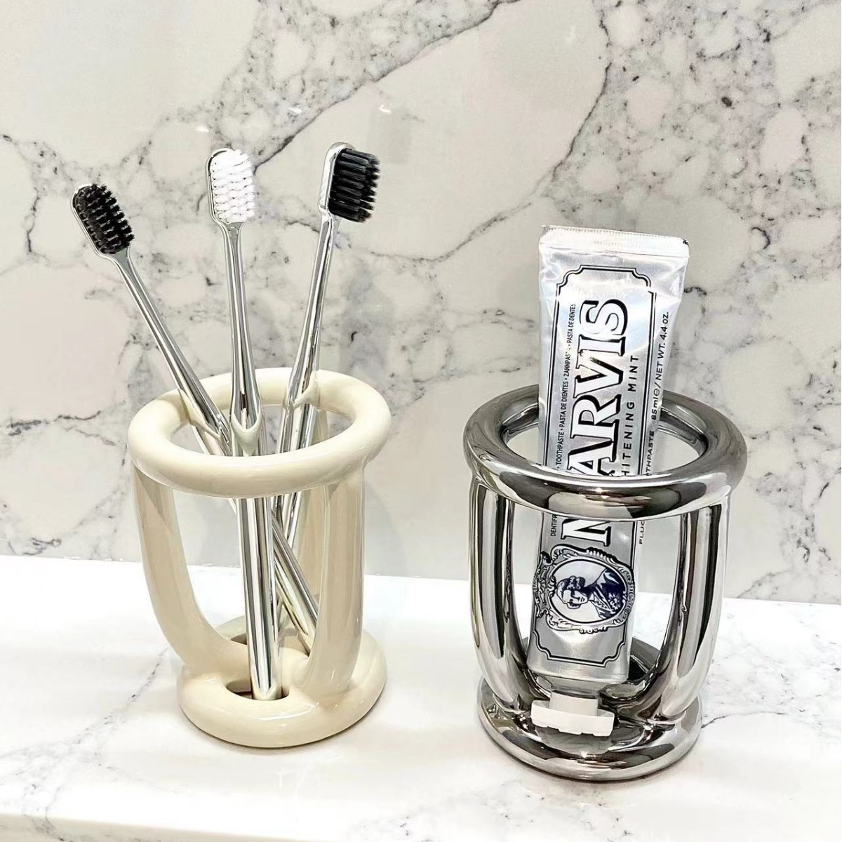 Zara Home Bathroom Accessories - Nordic Badkamer Keramische Tandenborstelhouder Tandpasta Rek