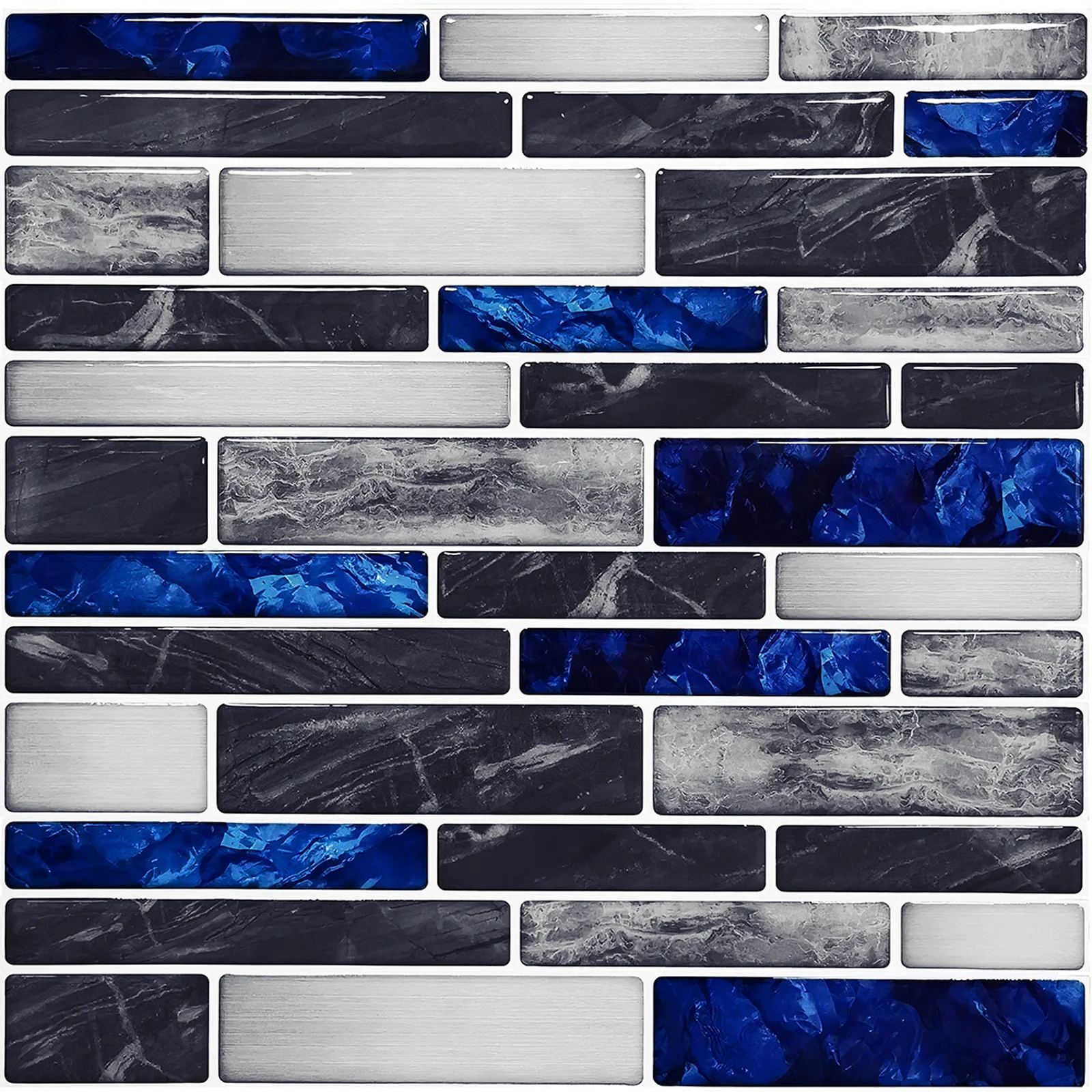Home Bathroom Wall Tiles - 10x Zelfklevende 3d-mozaïek Tegelsticker Keuken Badkamer