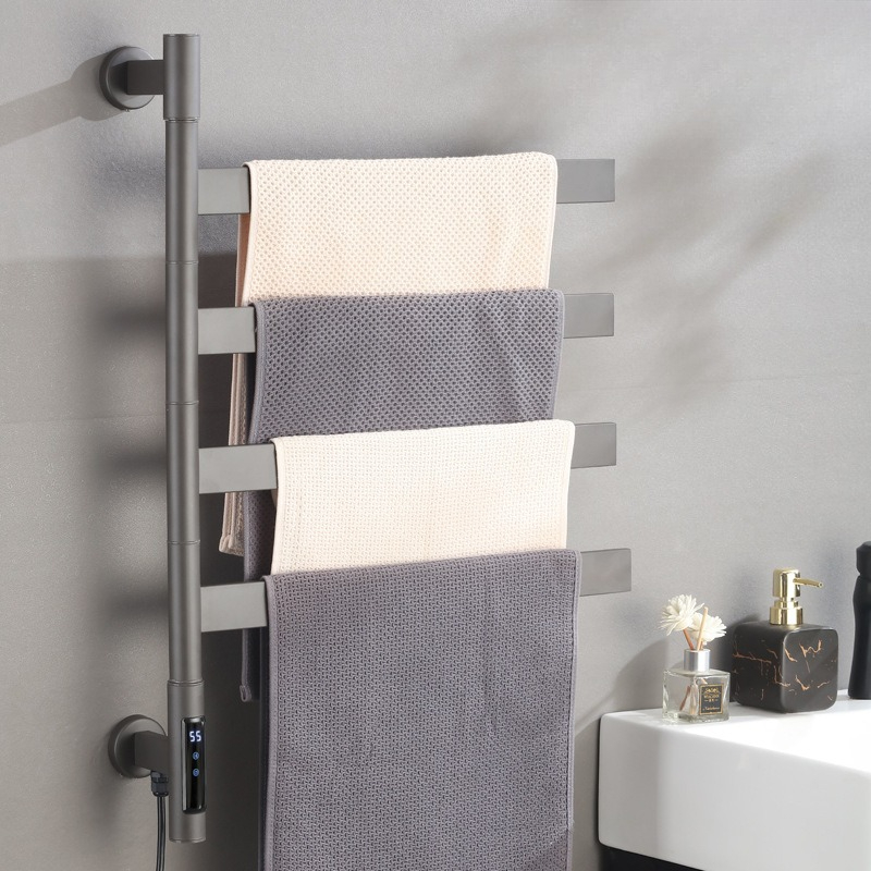 Home Bathroom Supplies - Elektrisch verwarmd handdoekenrek Draaibaar badkamerhanddoekverwarmers Waterdicht