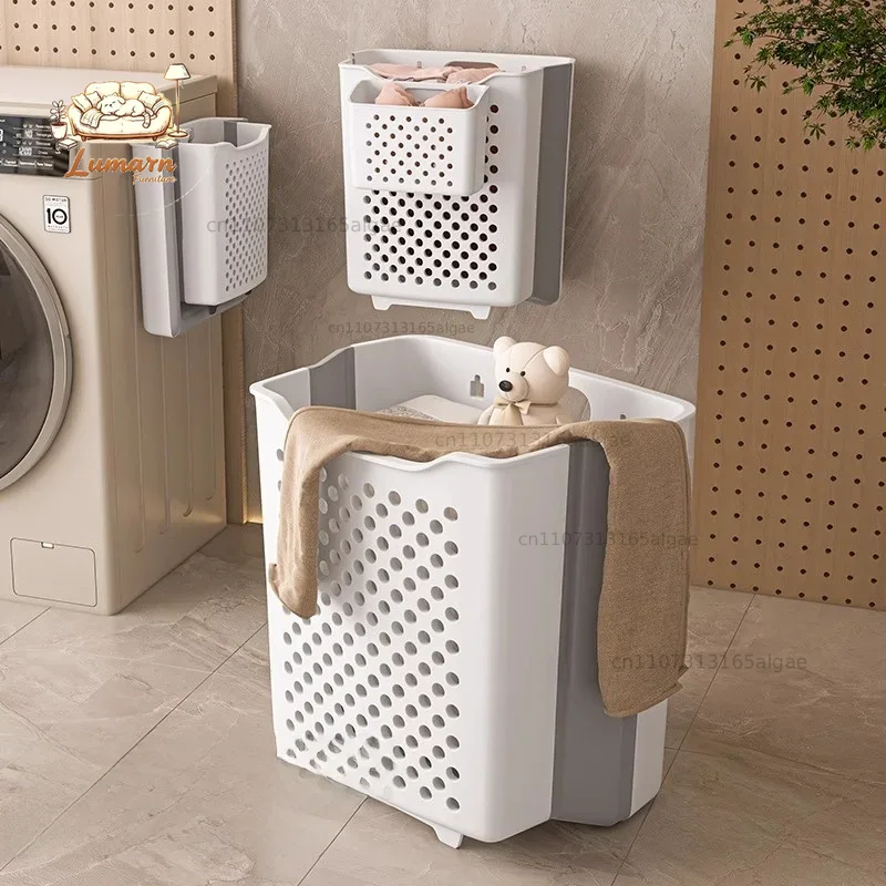 Japanese Home Bathroom Design - Vouwbare, aan de muur gemonteerde wasmand