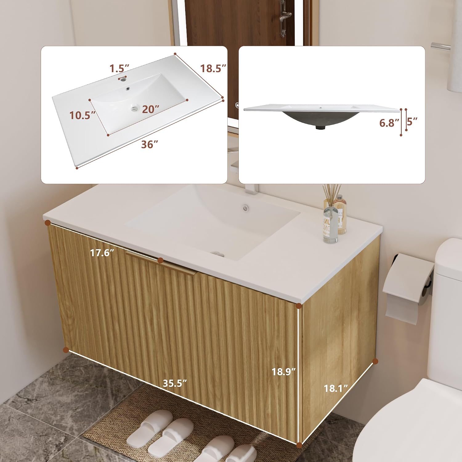 Moderne zwevende badkamermeube - Home Bathroom Organizer recensie en prijs