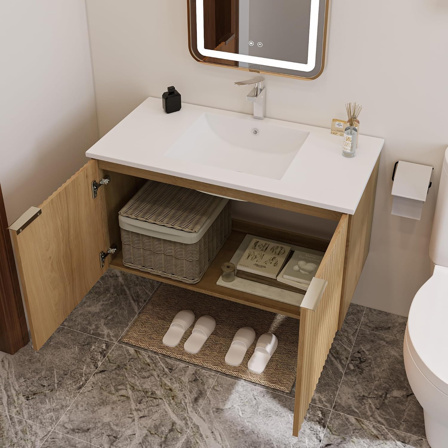 Moderne zwevende badkamermeube - Home Bathroom Organizer recensie en prijs