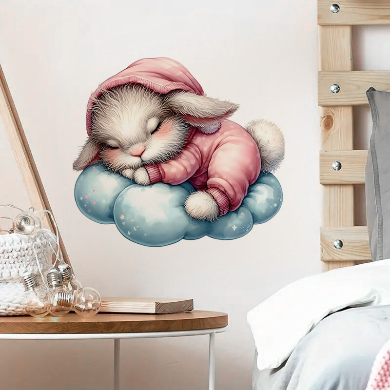 Leuke Sleepy Bunny sticker, wa - Home Bathroom Wall Tiles recensie en prijs