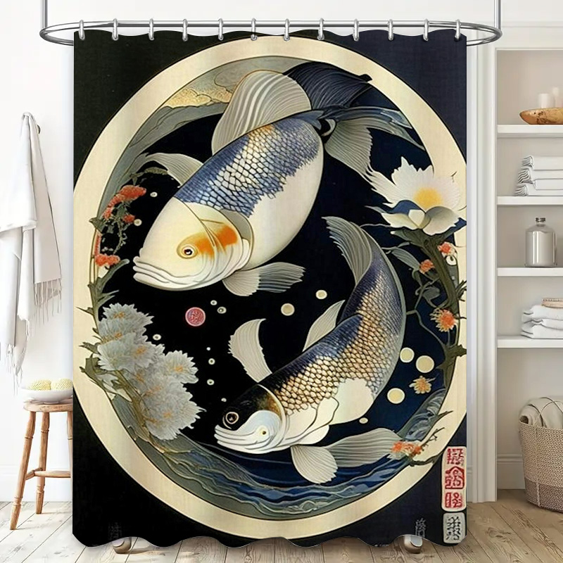 Vintage Japanse Vis Print Douc - Japanese Home Bathroom Design recensie en prijs