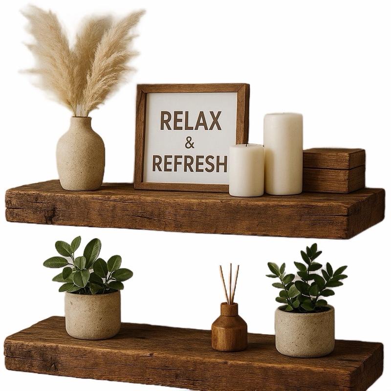 2 stuks rustieke houten zweven - Home Bathroom Organizer recensie en prijs