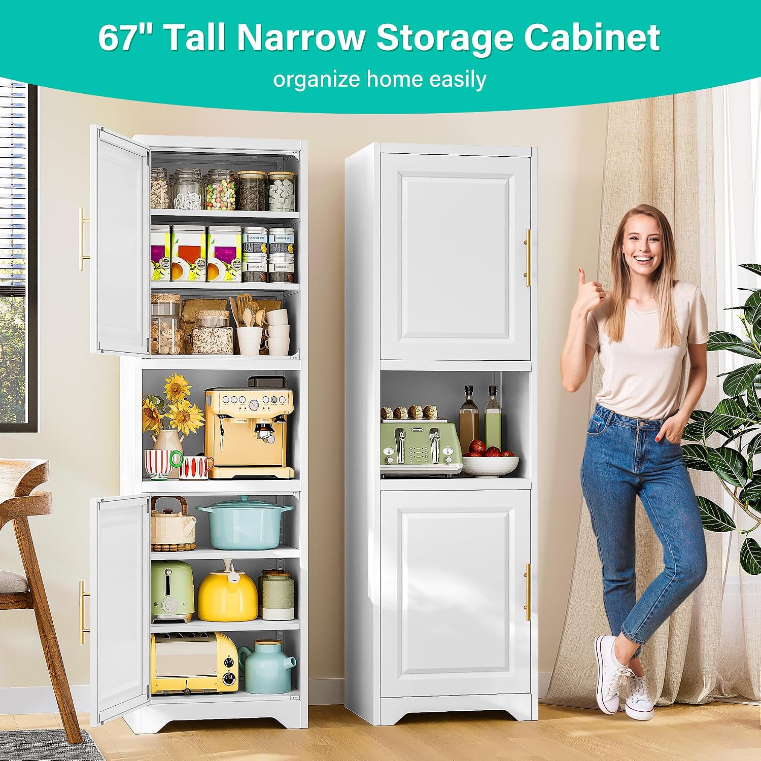 67 inch hoge smalle opbergkast - Home Bathroom Organizer recensie en prijs