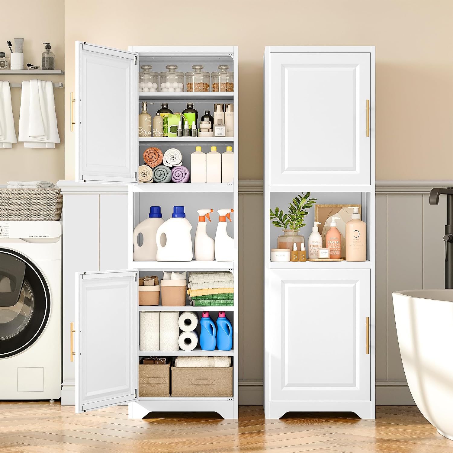 67 inch hoge smalle opbergkast - Home Bathroom Organizer recensie en prijs