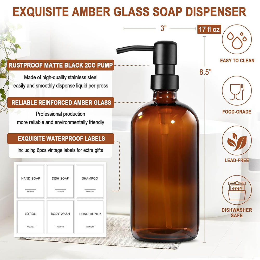 Amberkleurige glazen zeepdispe - Zara Home Bathroom Accessories recensie en prijs